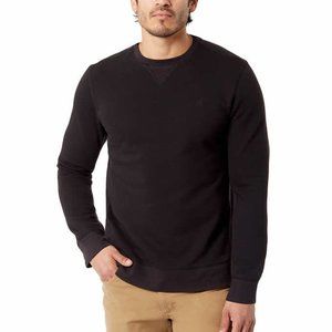 NWT GH Bass & Co Men's Sueded Fleece Crew Neck Sweatshirt Size L Black $65 CC301